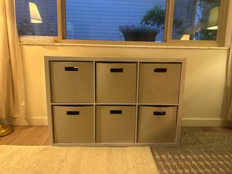 6 square white storage organizer