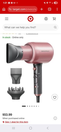 Wavytalk Blown Away Ionic Hair Dryer, 1875W Fast Drying Blow Dryer, 3 Attachments for All Hair