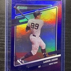 2021 Panini Donruss Aaron Judge Purple Hologram Baseball Card #182