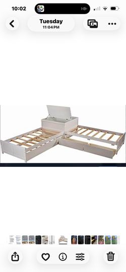 Bunk bed with drawers and trundle