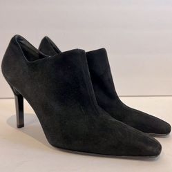 Paloma Womens Black Suede Heel Booties Size 8