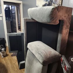 Grey Velvet Sectional 