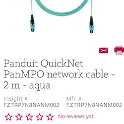 fztrp7n8nanm002 Panduit Om4 12 Fiber Panmpo Fem To Male Method A STD IL No....