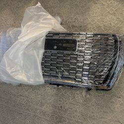 Denali Style Grill 2021-2024 GMC Yukon/Yukon XL Denali Front Upper Grill+Hood Trim Molding+Fog Light Molding Bezels+Front Bumper Valance Panel 5Pcs