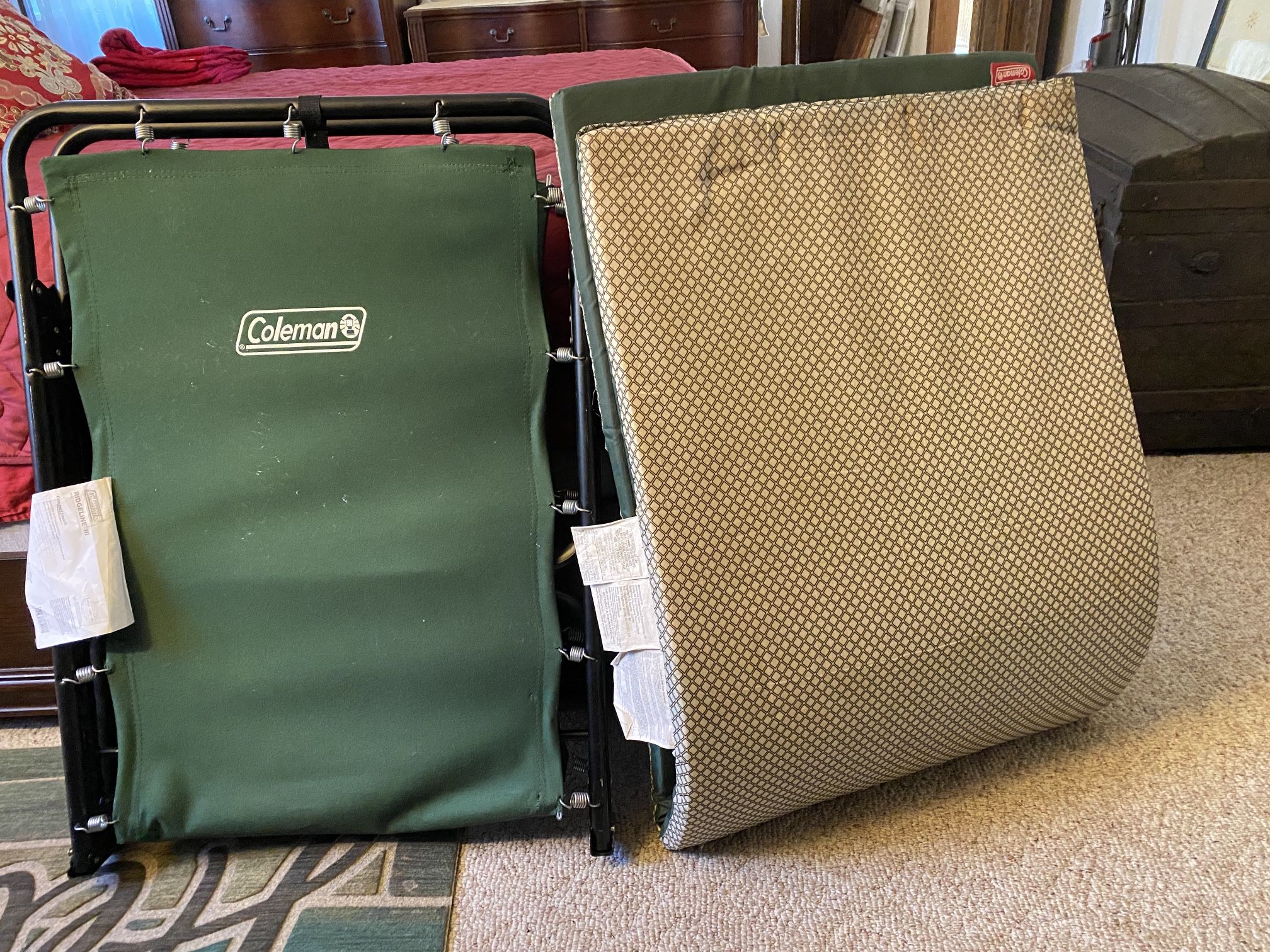 coleman cot with pad