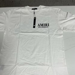 AMIRI White Graphic Print Cotton Jersey Crew Neck T-Shirt Men's Short Sleeve