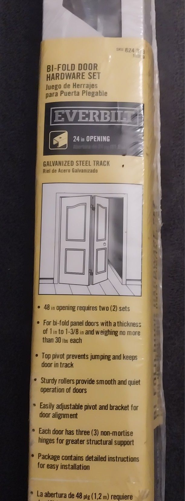NOS New Never Opened Everbilt BiFold Door Hardware Set Steel Track 24