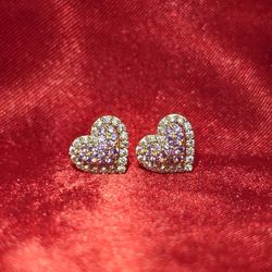 14k Yellow Gold Heart Shaped Earrings 