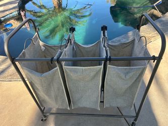 3-Bag Rolling Laundry Sorter Cart