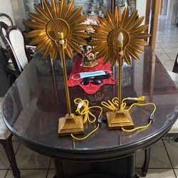 Gold Lamp Pair