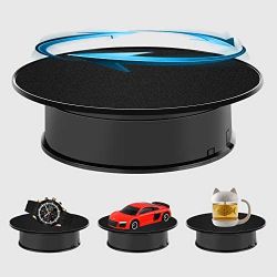 Innovat Color. blackTop Motorized Rotating Display Stand for Jewelry Model Hobby Collectible Velvet Product and Other Small Stuff (Charge and Batttry 