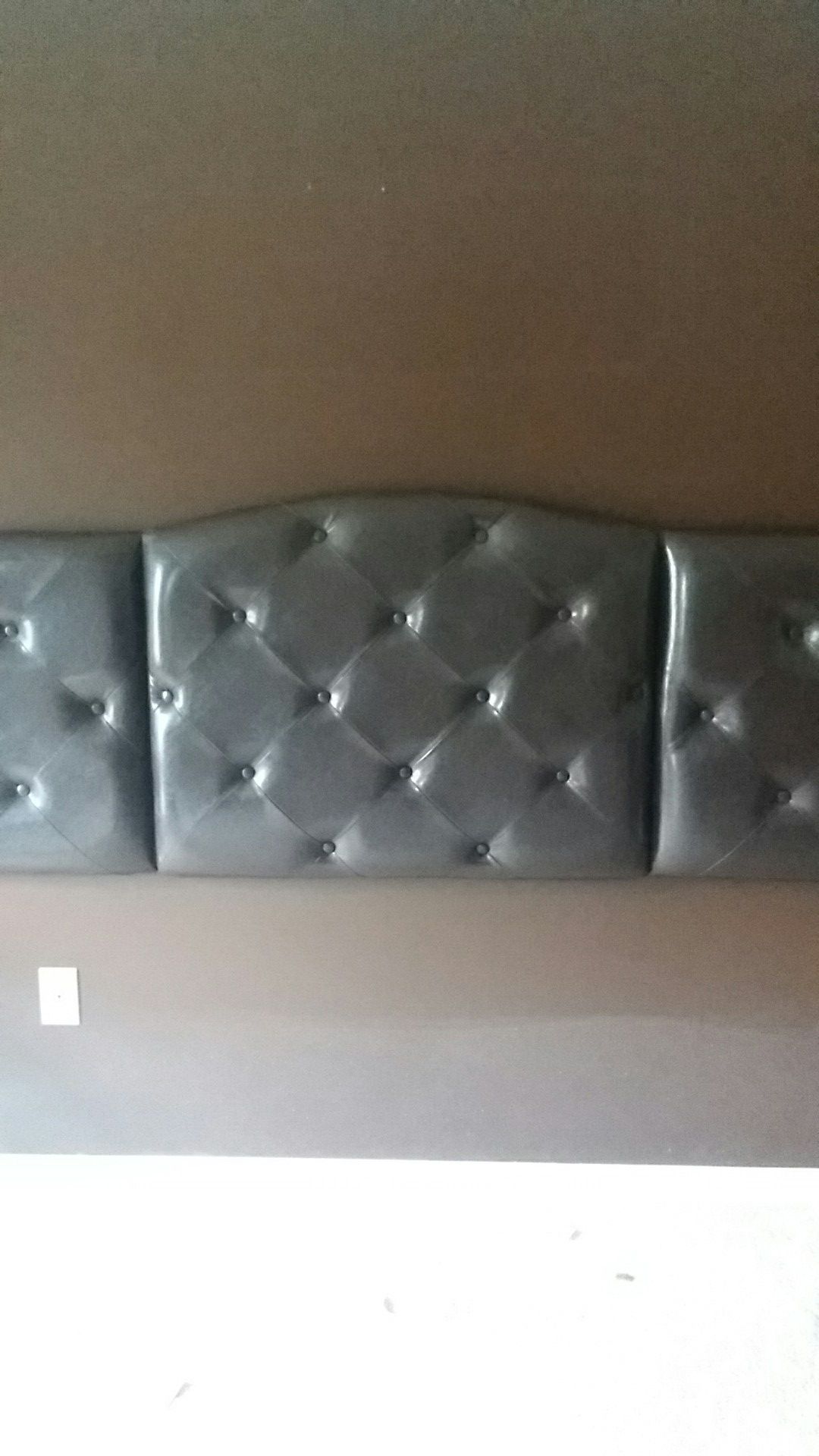 Brown leather headboard