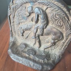 Vintage Bookend.  Only 1 Cast Iron.Native American R