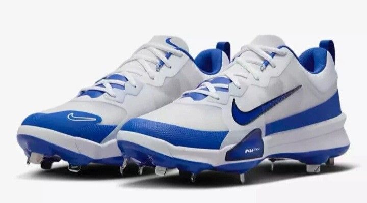 Men's Nike Force Trout Pro White Dodger Blue Metal Baseball