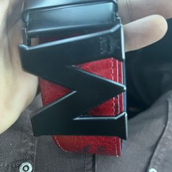 M C M Red Reversible Belt