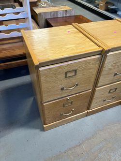 Wood two drawer file cabinet (in store)