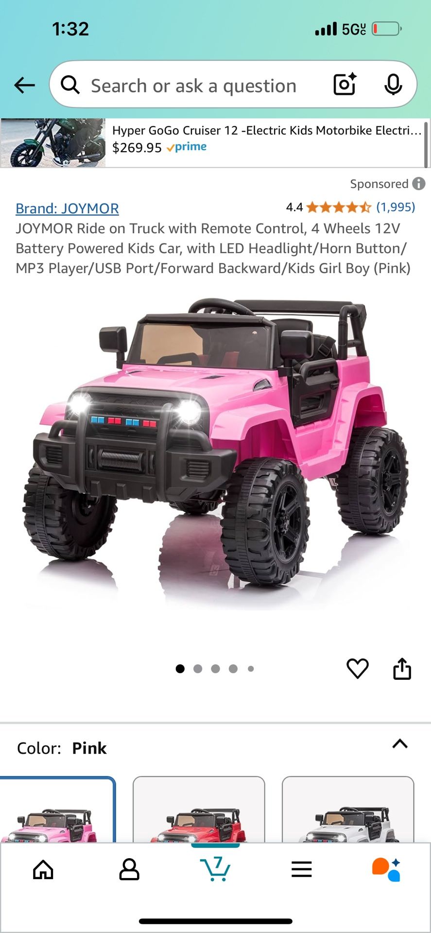 Pink Jeep Ages 3-8