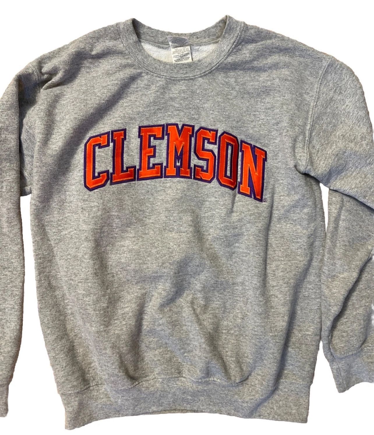 $5 Unisex Champion Gray Clemson Tigers Pullover Sweatshirt - Size Small