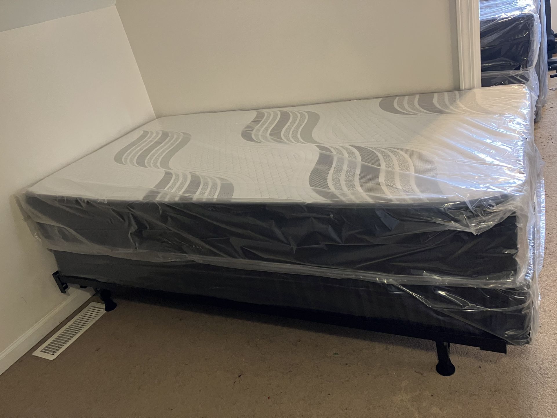 Brand New Mattresses, Boxprings & Metal Frame. All Sizes Available Excellent Quality Low Prices. Twin At $99. Hablamos Español.