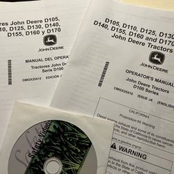 JOHN DEERE D100 Series Tractors Operator's Manual + Safety Videos DVD  D 100