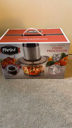 Parini Food Processor 8 Cup 2 Speed Bi Level Stainless Steel Blades NEW