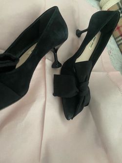 Miu Miu Black Suede Bow Pumps