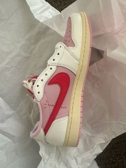 Jordan 1 Retro Low OG SP Travis Scott Sail Tropical Pink size 10