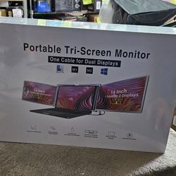 Triple Portable Monitor for Laptop, 14.1
