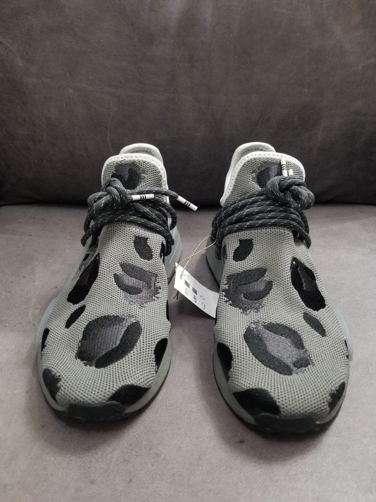 Adidas HU NMD Human Race Pharrell Animal Print Ash Men 6.5 / Women 7.5 Grey  Leopard for Sale in San Gabriel, CA - OfferUp