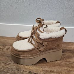 UGG CLASSIC NEW HEIGHTS LACE UP CHESTNUT SUEDE WOMEN'S BOOTS SIZE US 9/UK 7 NEW