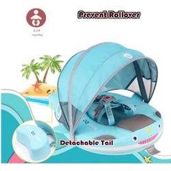 MAMBOBABY Baby Pool Float with UPF50+ Adjustable Canopy