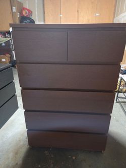 Ikea 6-drawer dresser dark brown