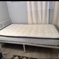 White Metal Twin Bed Frame