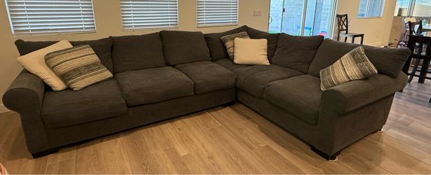 Bluish Gray L-Shaped Sectional Sofa