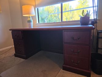 Large wood office desk $50