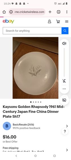 1961 Kaysons Golden Fine China Dinner Plates Sh17