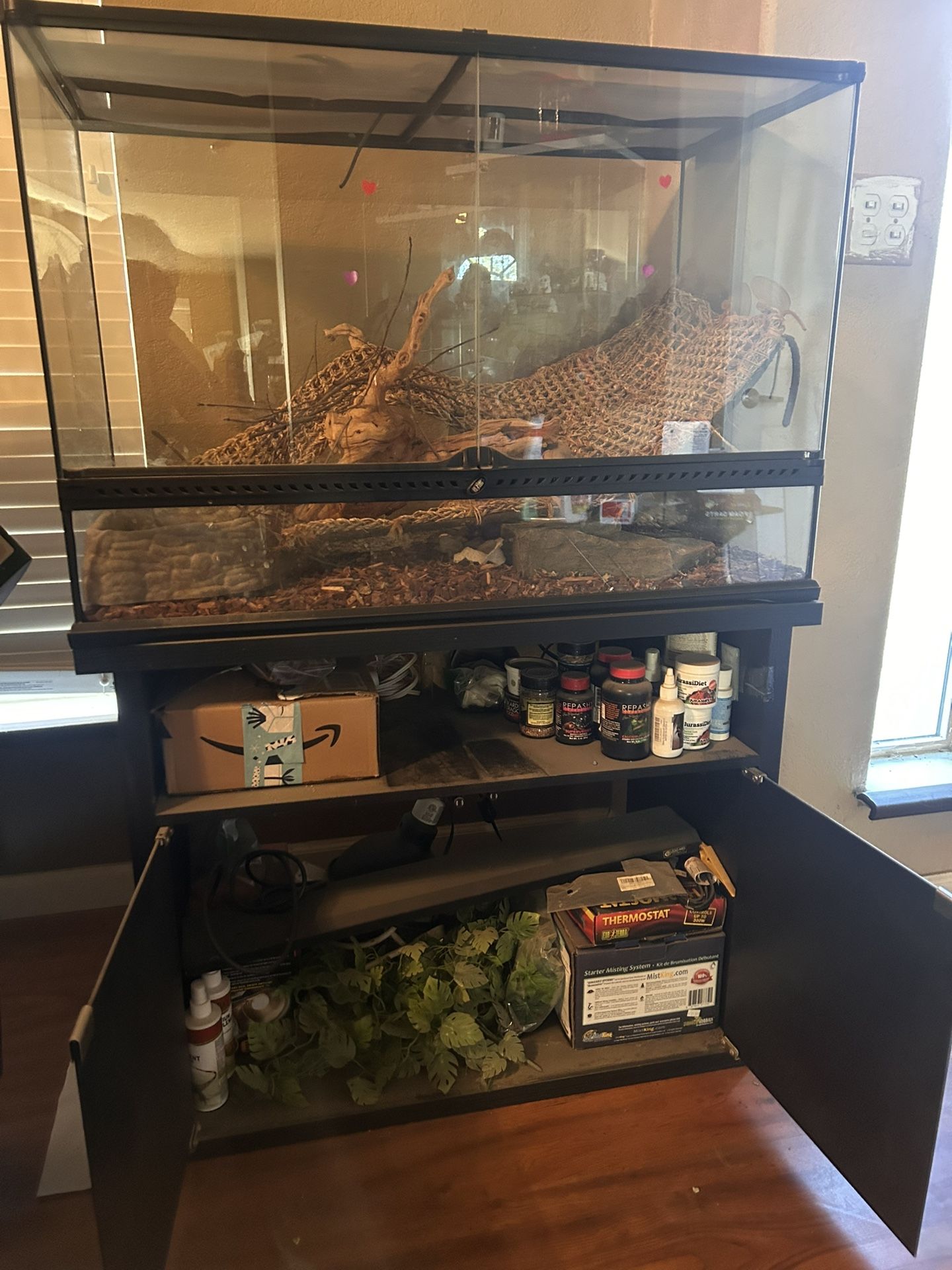 Reptile Glass Double Door cage And stand Exo Terra