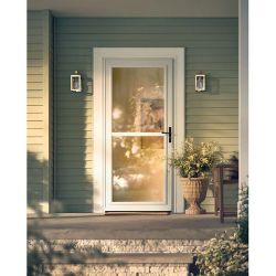 LARSON Tradewinds 30" x 80" White Aluminum Reversible Hinge Storm Door w/ Retractable Screen