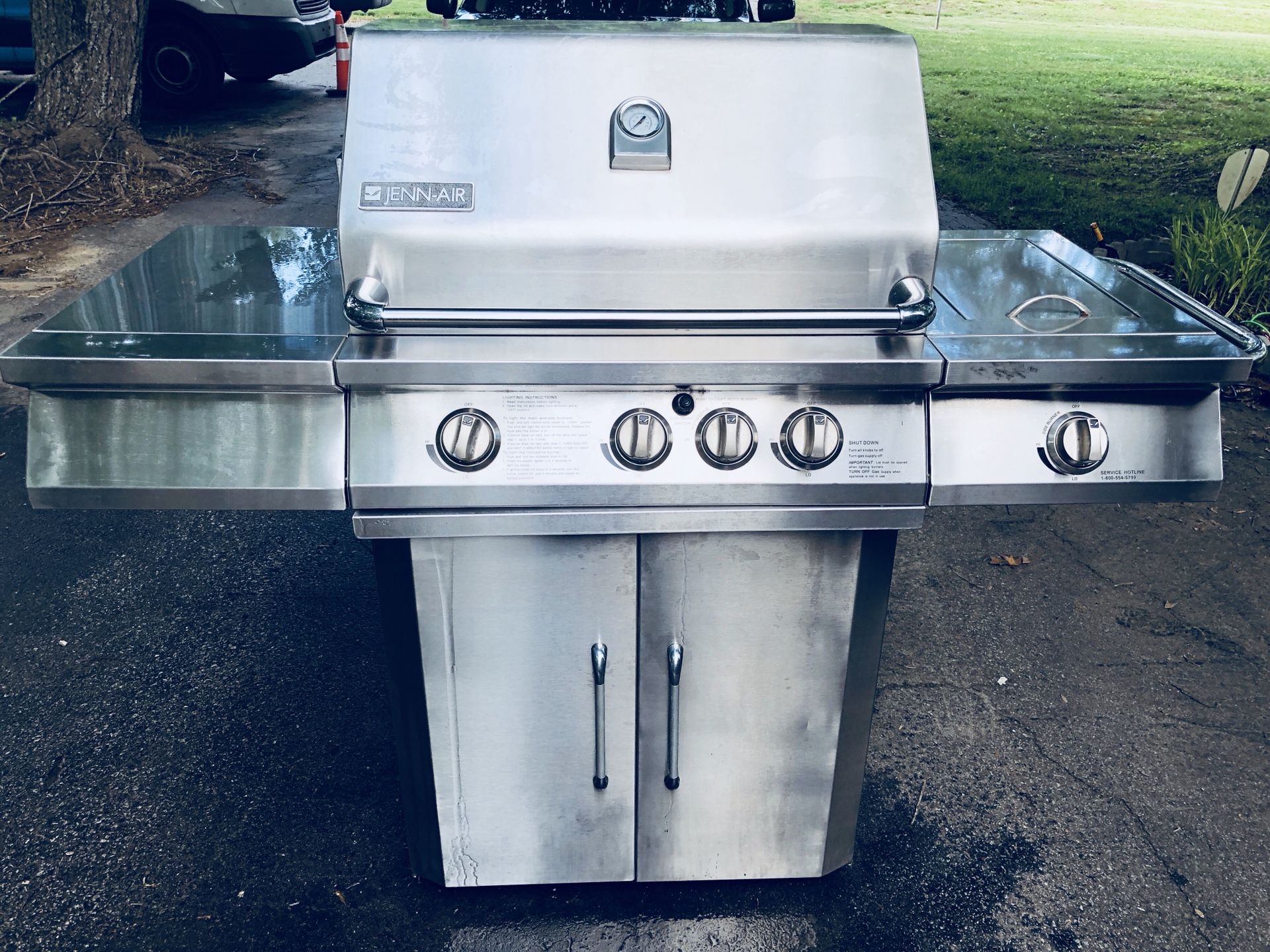 Jenn-air Natural Gas Grill 64,000 BTU Jenn Air BBQ Grill Outdoor Stainless Steel