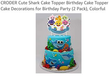 BRANDNEW.. STILL IN PACKAGE SEALED BABY SHARK CAKE TOPPER...