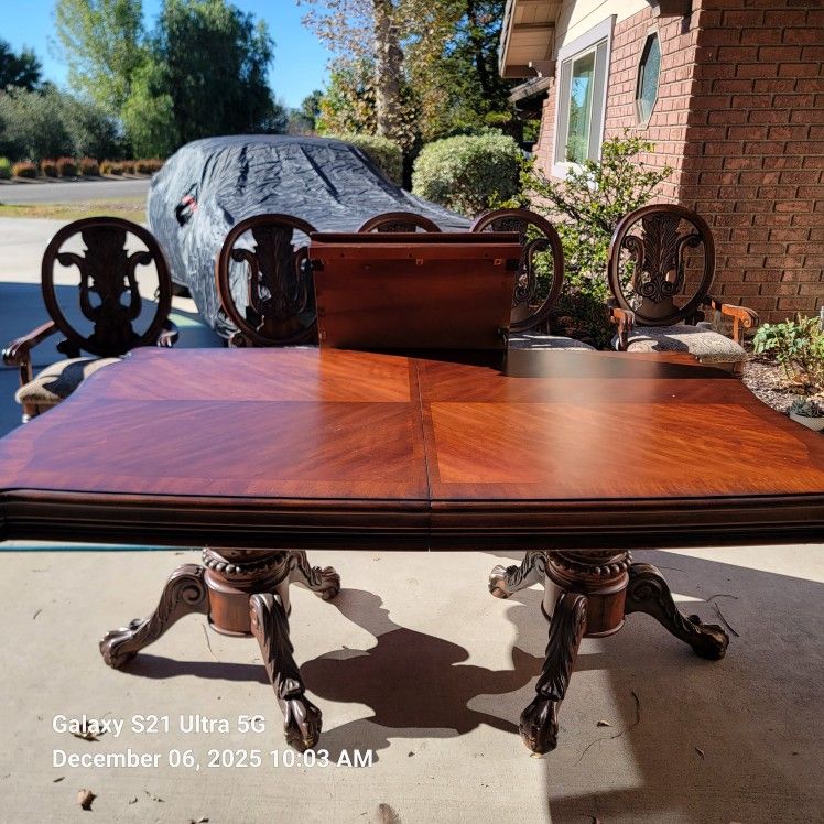 Dining Table, 5 Chairs And China Hutch