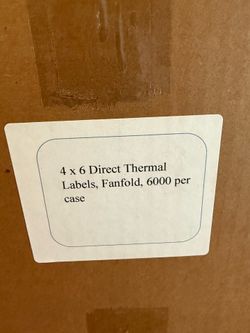 4x6 direct thermal labels fanfold qty6000