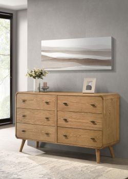 6-drawer Bedroom Dresser Light Ash Mid Century Modern Tocador Cajoner Moda Comoda