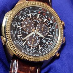 Citizen Eco-Drive Perpetual Calendar Gold Tone Chronograph BL5403-03X Men's Watch