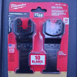 Milwaukee  1-3/8 in. High Carbon Steel Universal Fit Wood Cutting Multi-Tool Oscillating Blade (10-Pack)  
