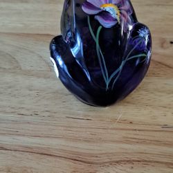Purple Glass Collectible Frog