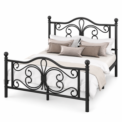 Queen Black Metal Butterfly Bed Frame