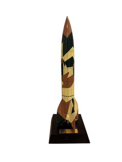 V-2 Von Braun Ballistic Missile Desktop Mahogany Kiln Dried Wood Model