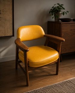 Mid-Century Modern Solid Wood Accent Chair – Refinished