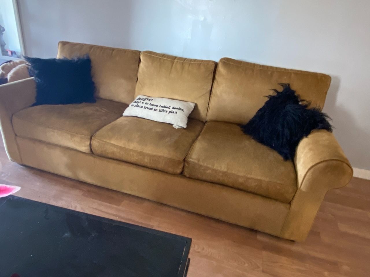 Couch And All Black Glass Set 2 End Tables And 1 Black Coffee Table